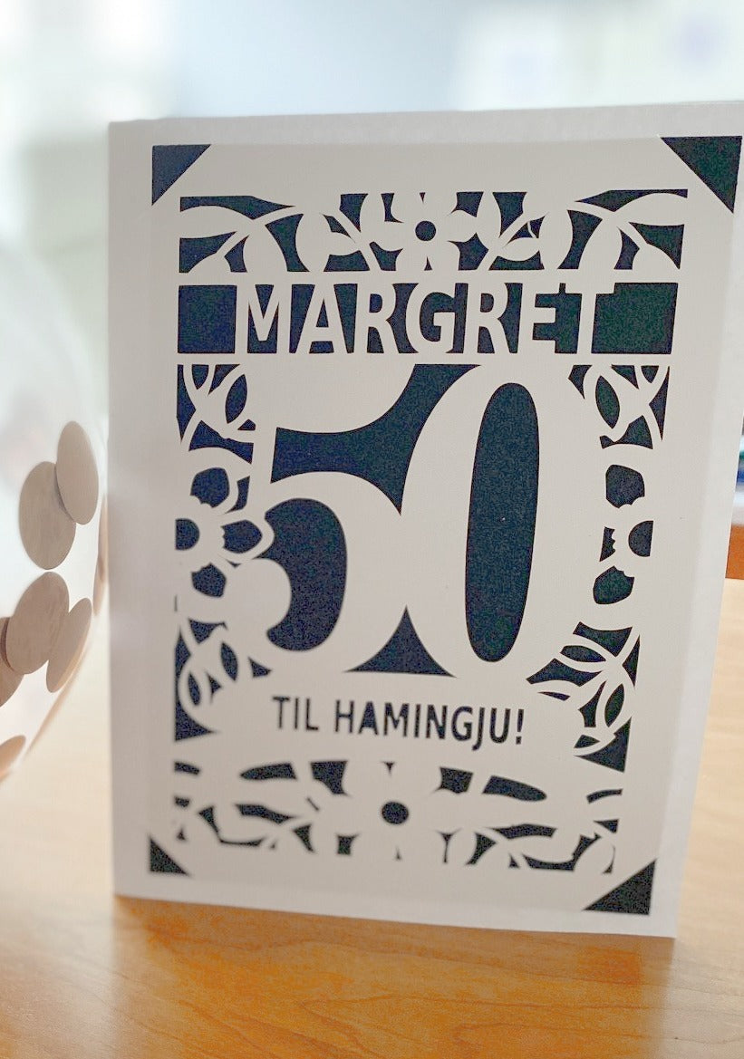 Afmæliskort - 50 ára