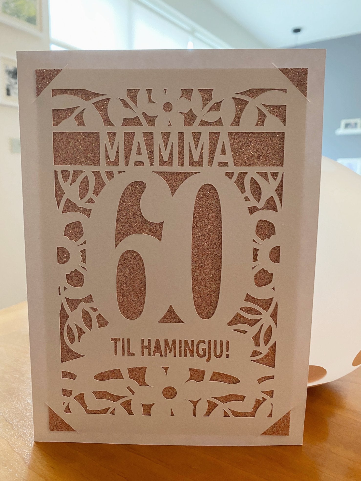 Afmæliskort  mamma 60 ára