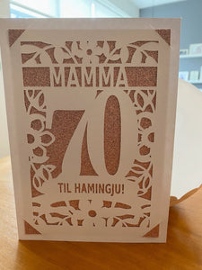Afmæliskort  mamma 70 ára