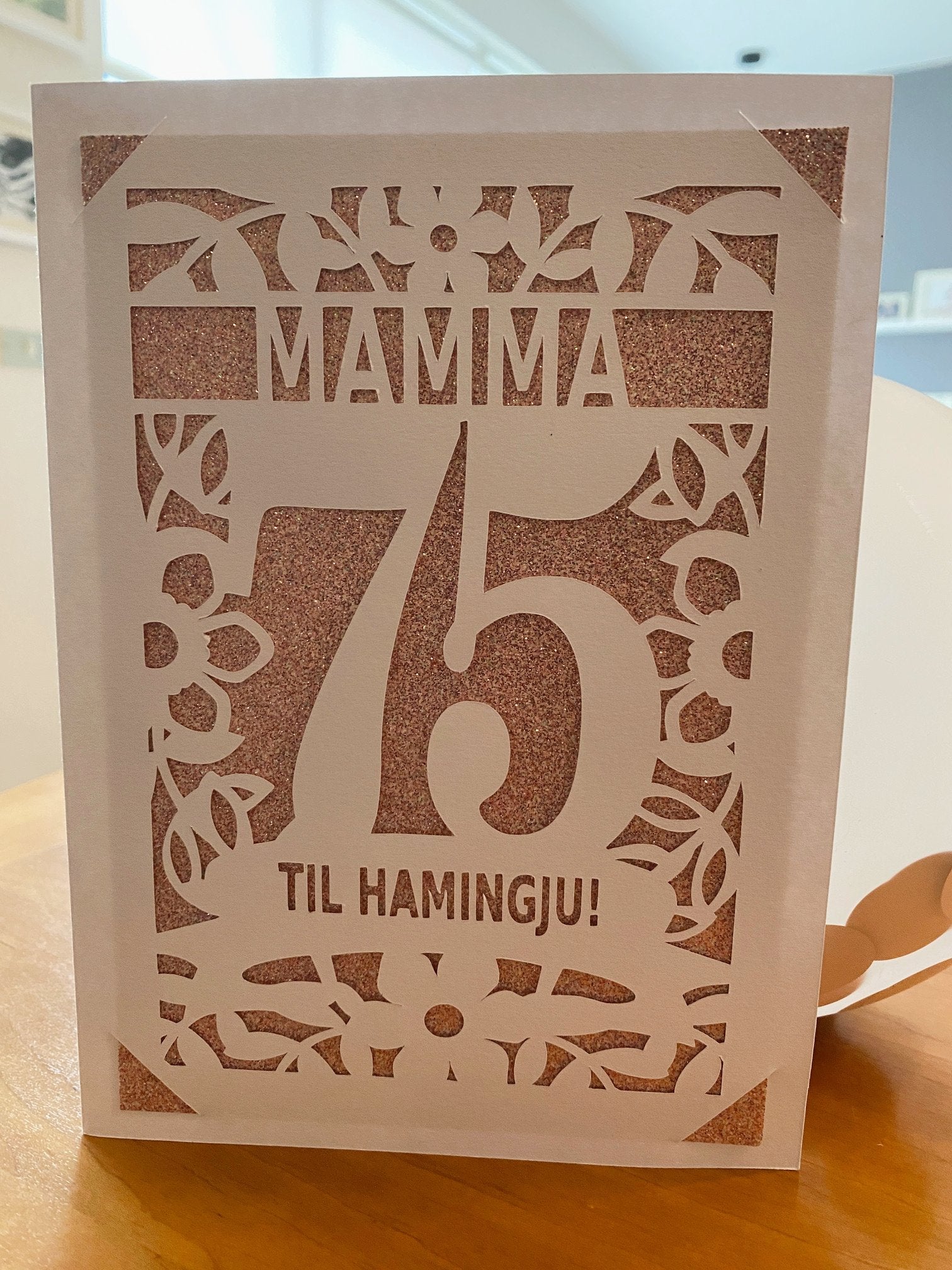 Afmæliskort  mamma 75 ára