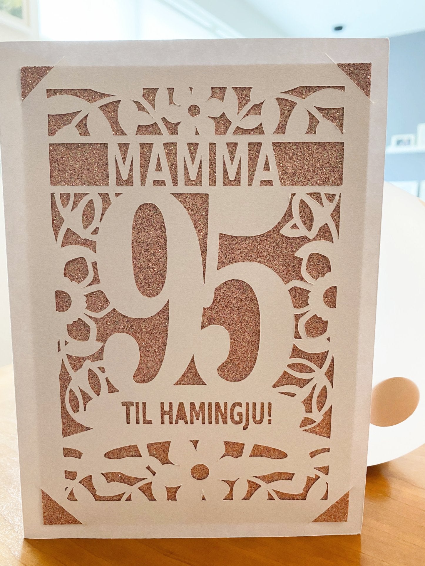 Afmæliskort  mamma 95 ára