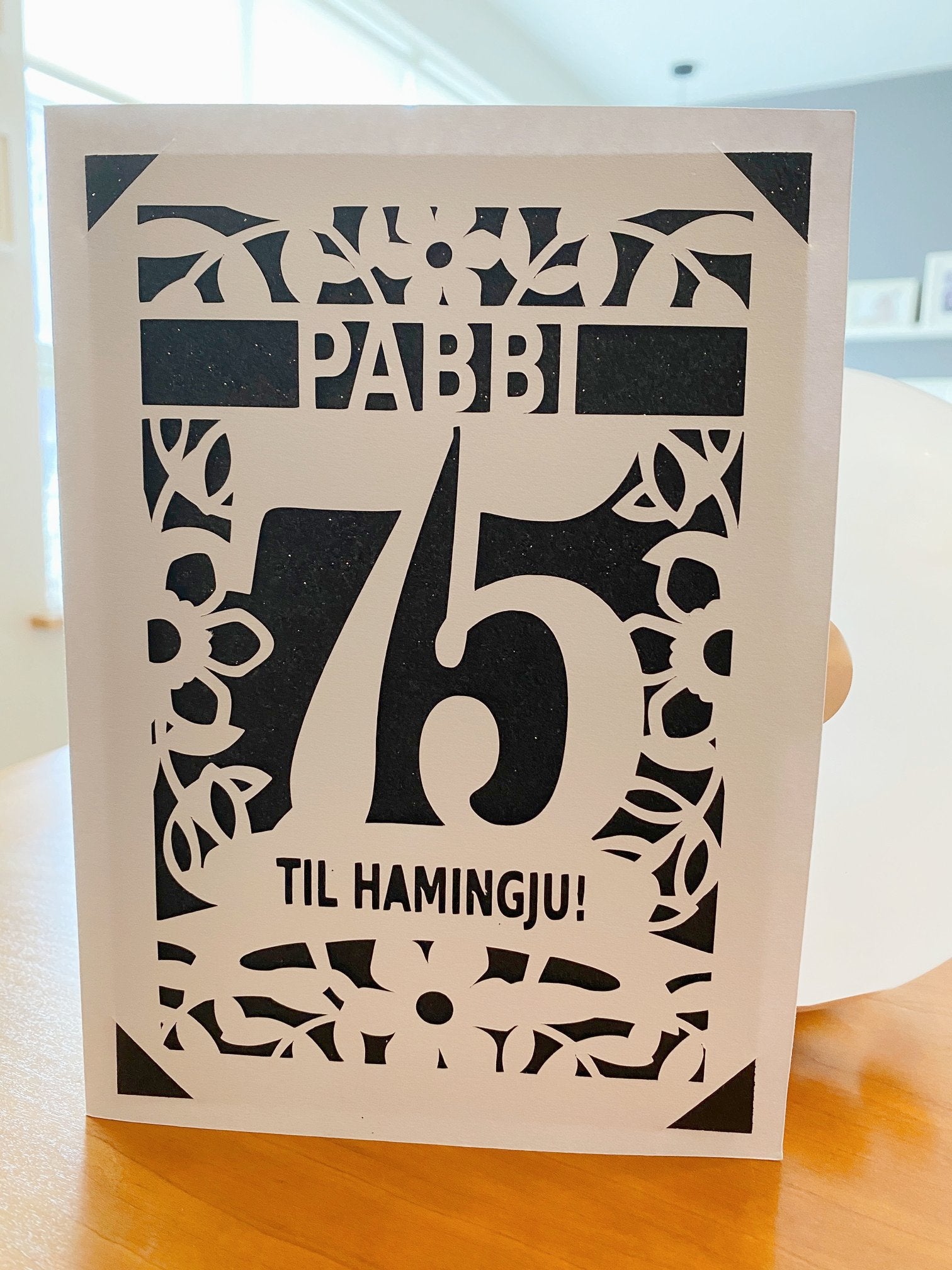 Afmæliskort pabbi 75 ára