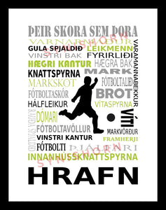 Þeir skora sem þora - fótbolti - 30x40 cm