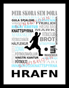 Þeir skora sem þora - fótbolti - 30x40 cm