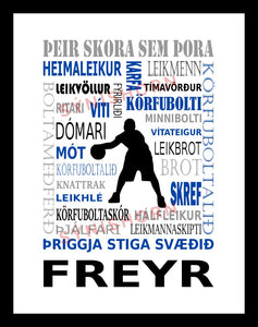 Þeir skora sem þora - körfubolti - 30x40 cm
