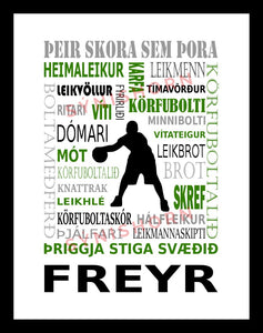 Þeir skora sem þora - körfubolti - 30x40 cm