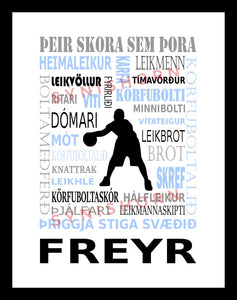 Þeir skora sem þora - körfubolti - 30x40 cm