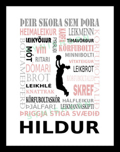 Þeir skora sem þora - körfubolti - 30x40 cm
