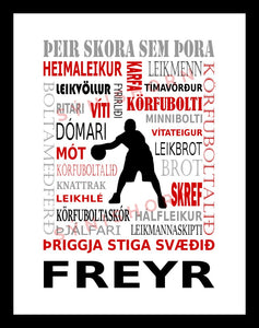 Þeir skora sem þora - körfubolti - 30x40 cm