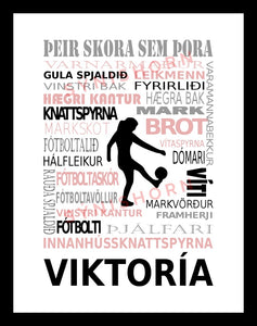 Þeir skora sem þora - fótbolti - 30x40 cm