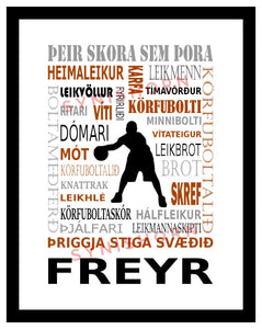 Þeir skora sem þora - körfubolti - 30x40 cm